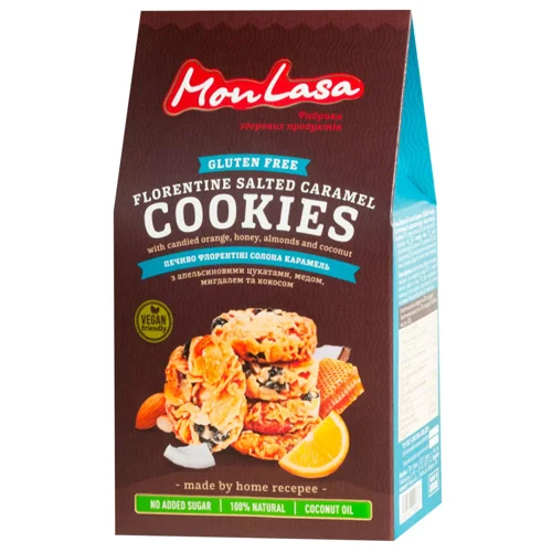 Печиво MonLasa Flotentine Salted Caramel без цукру без глютену 120г
