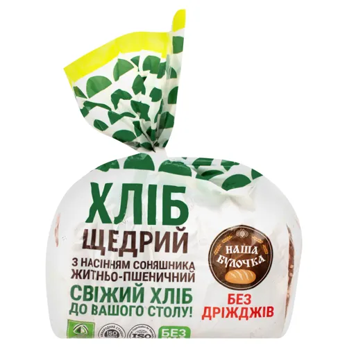 Хліб житньо-пшеничний «Щедрий Наша Булочка» м/у 0.4кг