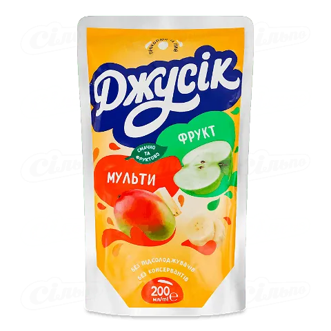 Напій соковий Джусік Мультифрукт пастеризований, 0,2л