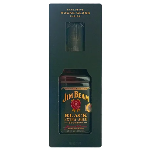Віскі Jim Beam Black 43% 0,7л + 1 склянка