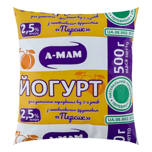 Йогурт А-МАМ персик 2,5% п/е