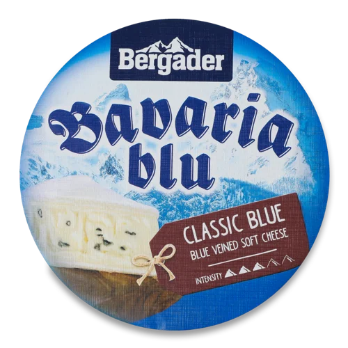 Сир М'який З Білою Та Блакитною Пліснявою Bavaria Blu Bergader, 70%, кг
