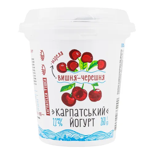 Йогурт 2.2% Вишня-черешня Карпатський Галичина 260г