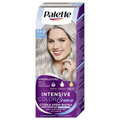 Крем-фарба для волосся Palette Інтенсивний колір 9.5-21 Кришталево сріблястий блонд