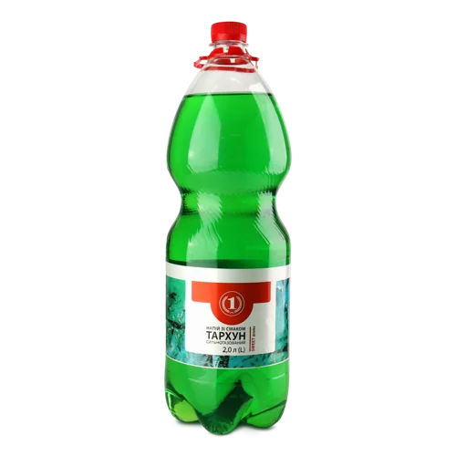 Безалкогольний Напій Сильногазований Низькокалорійний На Ароматизаторах Тархун ТМ '1', п/пл 2л