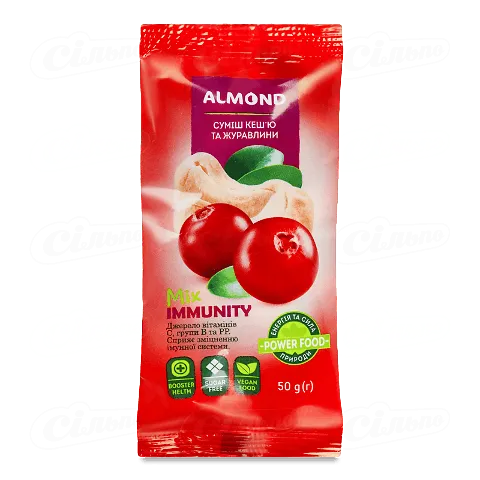 Суміш Almond Mix Immunity кеш'ю та журавлина, 50г