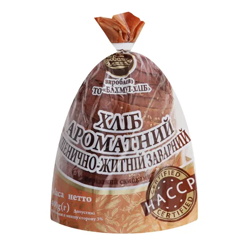Хліб нарізний пшенично-житній заварний Ароматний Короваєво м/у 400г