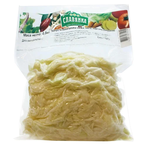 Капуста білокачанна Славянка свіжа нарізана соломкою 500г