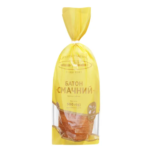 Батон 500г Київхліб Смачний нарізаний скибками вищого сорту