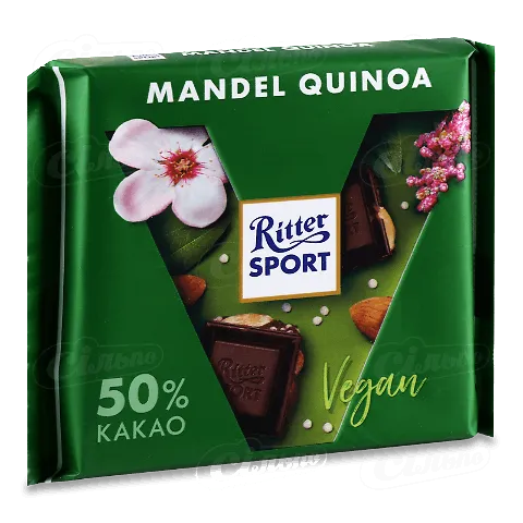 Шоколад чорний Ritter Sport Vegan мигдаль-кіноа, 100г