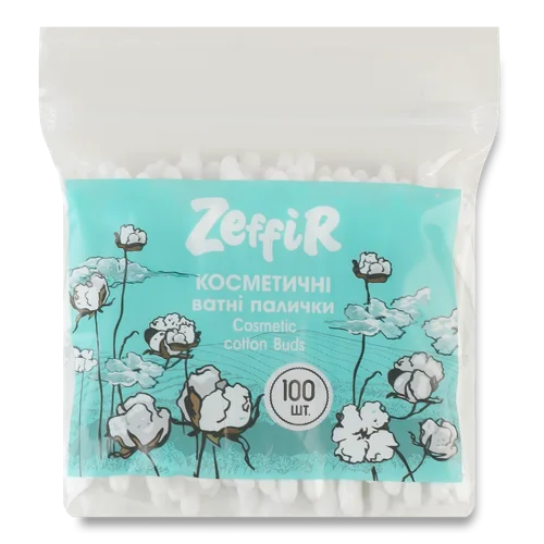 Косметичні Ватні Палички Zeffir, 100 шт, в/с