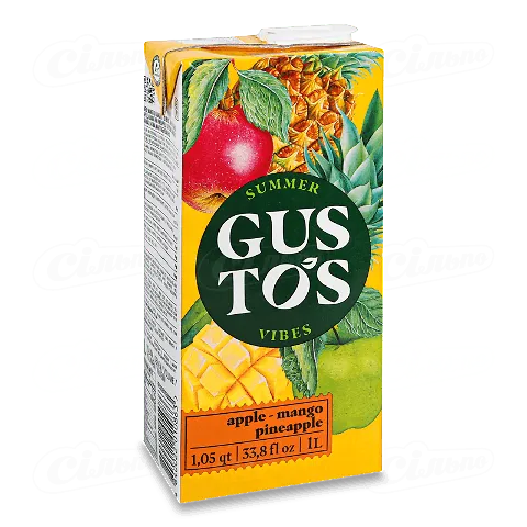 Напій соковий «Gustos» яблуко-манго-ананас, 1л