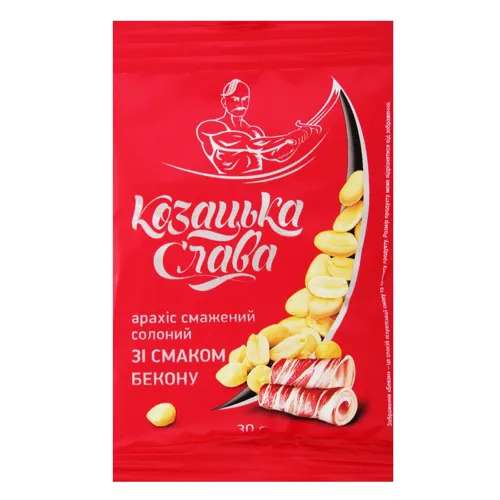Арахіс Козацька Слава смажений солоний зі смаком бекону 30г