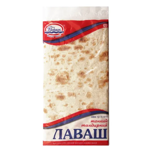 Лаваш тонкий тандирний бездріжджовий Родник м/у 1шт 200г