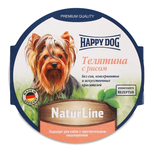 Корм Для Собак Happy Dog NaturLine Телятинa-Рис, В/ґ, 1кг