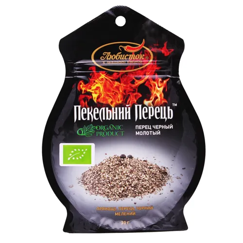 Перець чорний мелений органічний Пекельний перець Любисток м/у 30г