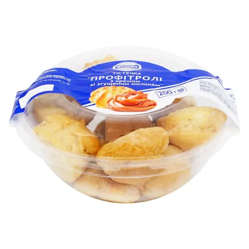 Тістечка Профітролі з кремом зі згущеним молоком Вигода 200г