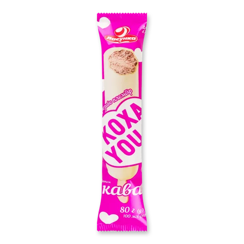 Морозиво 15% Пломбір З Ароматом Кави В Кондитерській Глазурі, м/у 80г