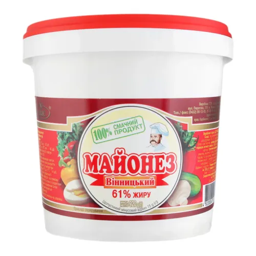 Майонез 61% Вінницький Авіс відро 920г