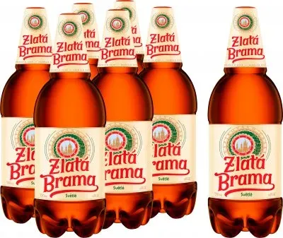 Упаковка пива Zlata Brama світле пастеризоване 5%, 1.75л х 6 шт
