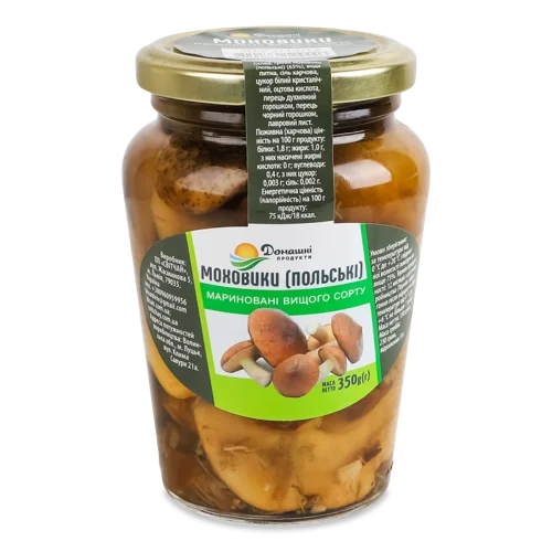 Моховики Мариновані Вищого Ґатунку, С/Б 350г