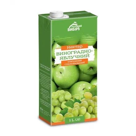 Нектар 1л Розумний вибір Виноградно–Яблучний освітлений стерилізований тетра-пак
