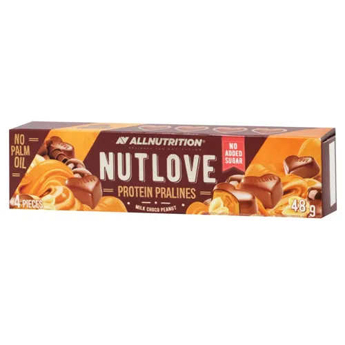 Цукерки AllNutrition Nutlove Протеїнове праліне Молочний шоколад з арахісом 48г