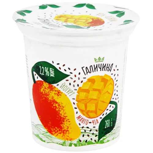 Йогурт Галичина Манго-Чіа 2,2% 260г
