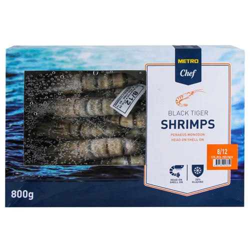 Креветки Metro Chef тигрові швидко заморожені 8/12шт 800г