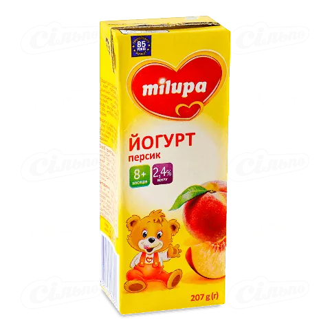 Йогурт Milupa персик від 8 місяців 2,8% 207г