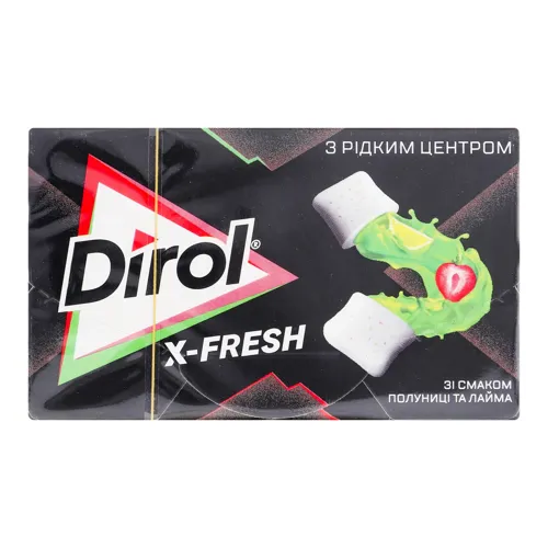 Гумка жувальна без цукру зі смаком полуниці та лайма Х-Fresh Dirol к/у 19.8г
