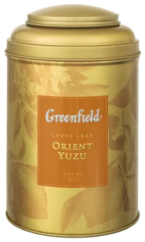 Чай чорний байховий листовий ароматизований з рослинними компонентами Orient Yuzu Greenfield ж/б 100г