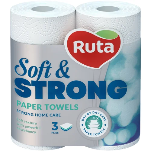 Рушники паперові Ruta Soft Strong 3-шарові білі 2шт
