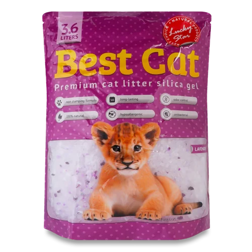 Наповнювач Сілікагелевий Для Котячих Туалетів З Ароматом Лаванди Best Cat 3.6л