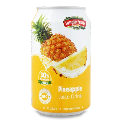 Напій Jungle Fruits З Соком Ананасу, В/ґ, З/б 0.33 Л, В'єтнам