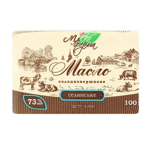 Масло 73% солодковершкове Селянське Млекоферма м/у 100г