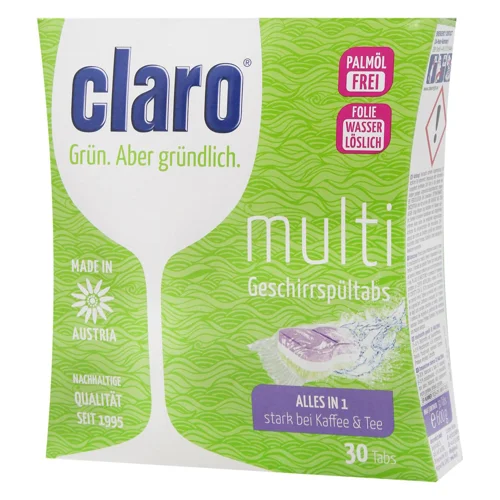 Таблетки для посудомийних машин Claro Eco Multi Tabs 30шт