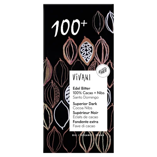 Шоколад Vivani Organic чорний 100% какао 100g