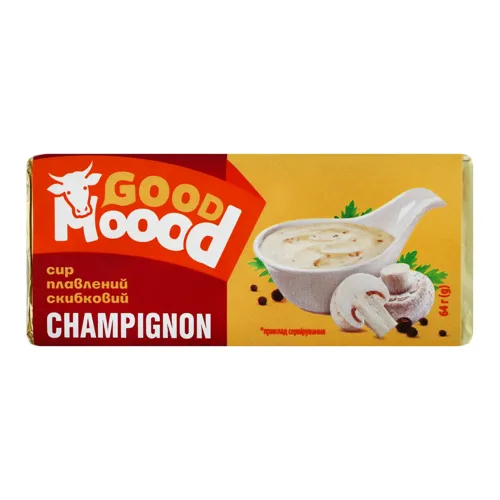 Сир плавлений 40% скибковий Champignon Good Moood м/у 64г
