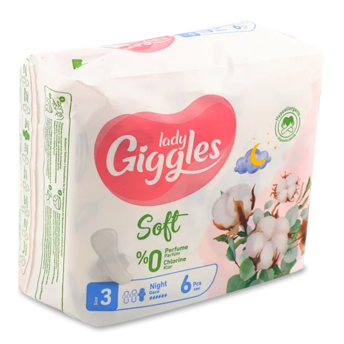 Гігієнічні Прокладки Ultra Night Soft, 6 шт, Giggles Lady