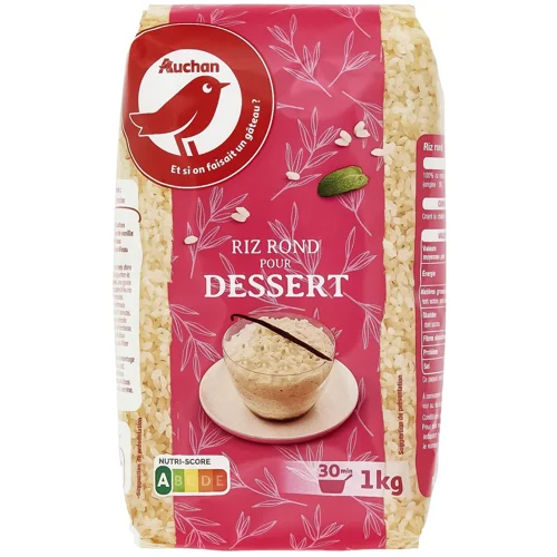 Рис Auchan круглий для десертів 1кг