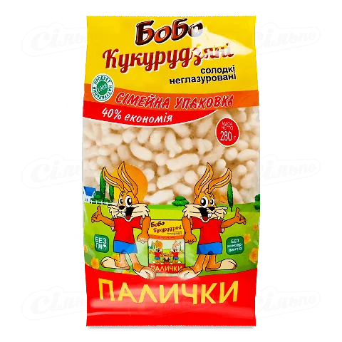 Палички кукурудзяні Бобо Сімейна упаковка, 280г