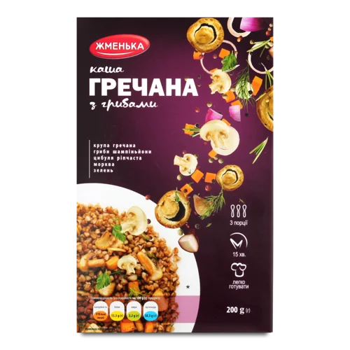 Каша Гречана З Грибами Концентрат Сухий, к/у 200г