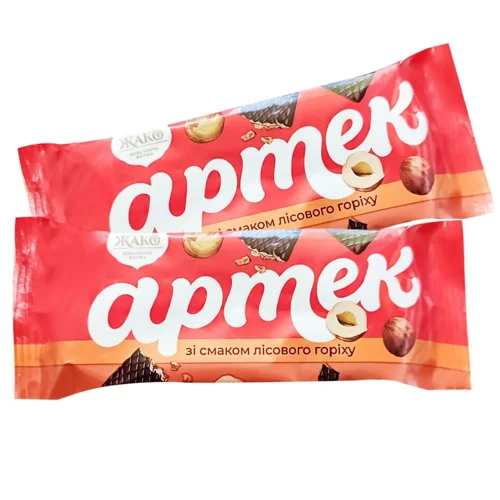 Цукерки вафельні глазуровані Артек зі смаком лісового горіху ваг