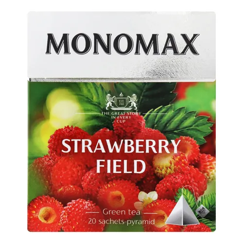 Чай зелений байховий китайський листовий з ягодами, пелюстками квітів Strawberry field Monomax