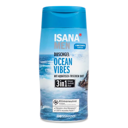 Гель для Душу Чоловіків 3в1 Fresh Ocean Isana Men, Об'єм 300мл