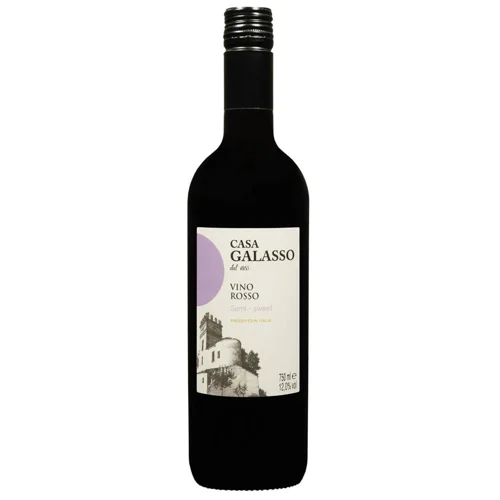 Вино Casa Galasso Vino Rosso напівсолодке червоне 12% 0,75л
