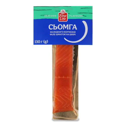 Лосось філе-шматок в/ш х/к в/у, 130 г