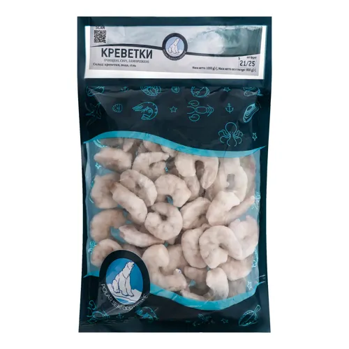Креветки очищені сирі заморожені Seafood Line м/у 800г