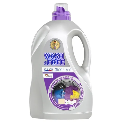 Гель для прання Wash&Free жасмин та лаванда з марсельським милом універсальний 5кг